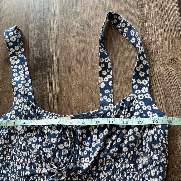 L A Hearts Blue Ditsy Floral Milkmaid Top Sz M Cottage Feminine Coquette Dainty - Picture 5 of 12